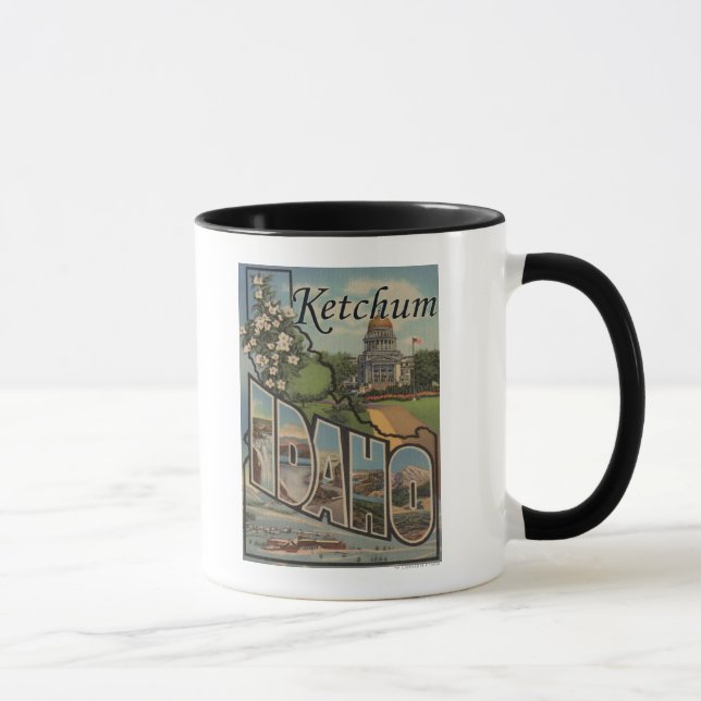 Caneca Ketchum, Idaho - Cenas com Letras Grandes (Direita)