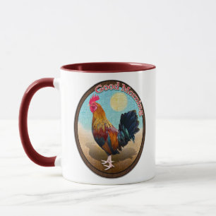 Caneca Key West - Galo Cigano Bom Dia Oval Vintage