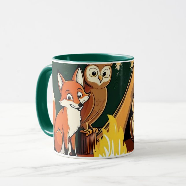 Caneca Kids by a Campfire in the Woods (Frente Esquerda)