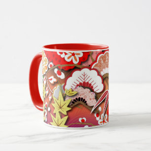 Caneca Kimono de outono japonês elegante