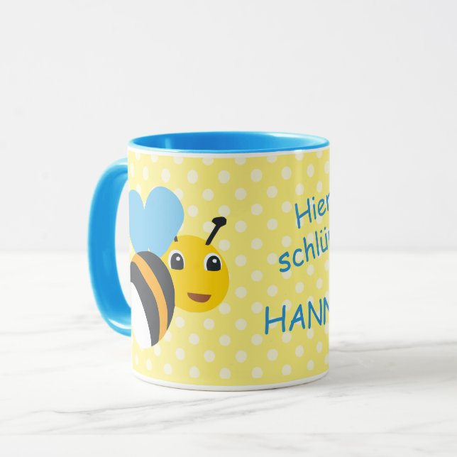 Caneca Kindertasse Hummel - Hier schlürft |  (Frente Esquerda)