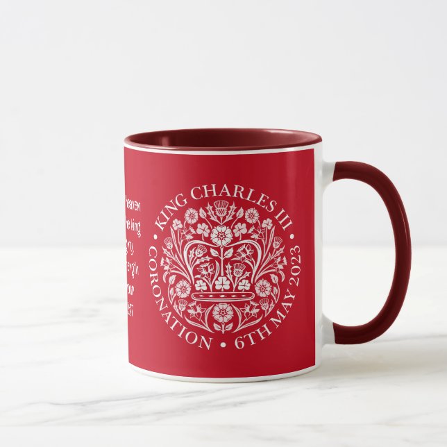 Caneca KING CHARLES III CORONATION Red Bíblia Verse (Direita)