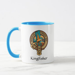 Caneca Kingfisher Crest sobre Tartan Tartan Mug