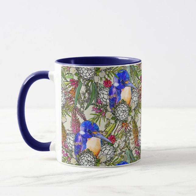 Caneca Kingfisher e Flores Australianas Nativas (Esquerda)