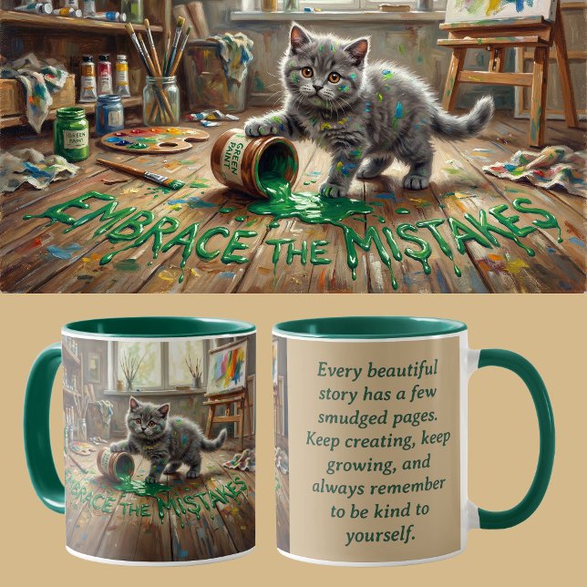 Caneca Kit de Mentalidade de Crescimento Gatinho Animalco (Grey Kitten Growth Mindset Coffee Mug Inspiration gift for teachers, therapists & encouragement.)