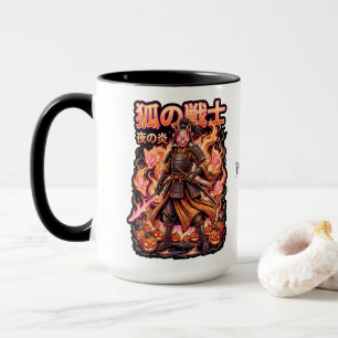 Caneca Kitsune Samurai Raposa & Abóboras de Fogo