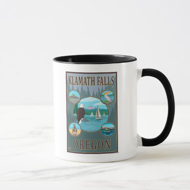 Caneca Klamath Falls, Poster de viagens do OregonScenic (Direita)