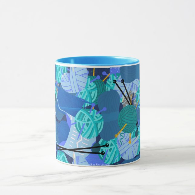 Caneca Knit Azul 1 Pérola 1 Caneta (Centro)