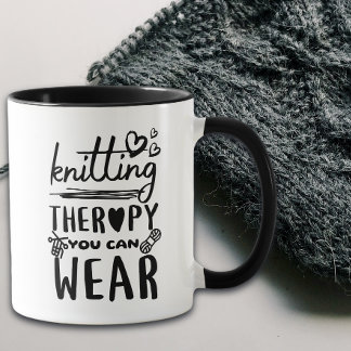 Caneca Knitting Therapy You Can Wear Funny Mug