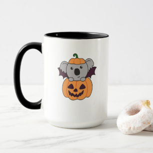 Caneca Koala Halloween Pumpkin Bat Costume
