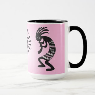 Caneca Kokopelli com símbolo nativo americano do sol