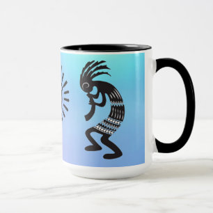 Caneca Kokopelli com símbolo nativo americano do sol