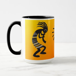 Caneca Kokopelli com símbolo nativo americano do sol