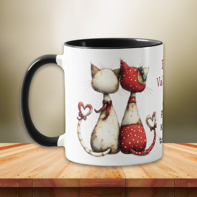 Caneca Kool Cat Cute Valentine's Day  (Criador carregado)