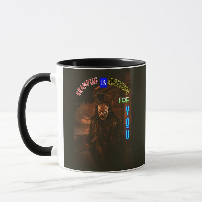 Caneca Krampus Está Esperando Por Você Dezembro Krampusna (Esquerda)