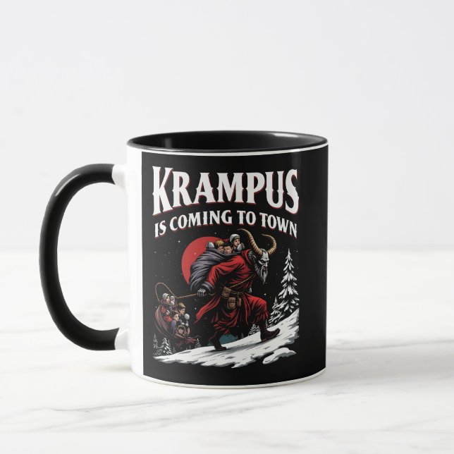 Caneca Krampus está vindo para a cidade de Krampus Natal (Esquerda)