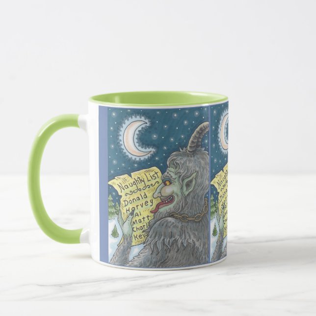 Caneca KRAMPUS NAUGHTY LIST Combinação de natal MUG Perso (Esquerda)