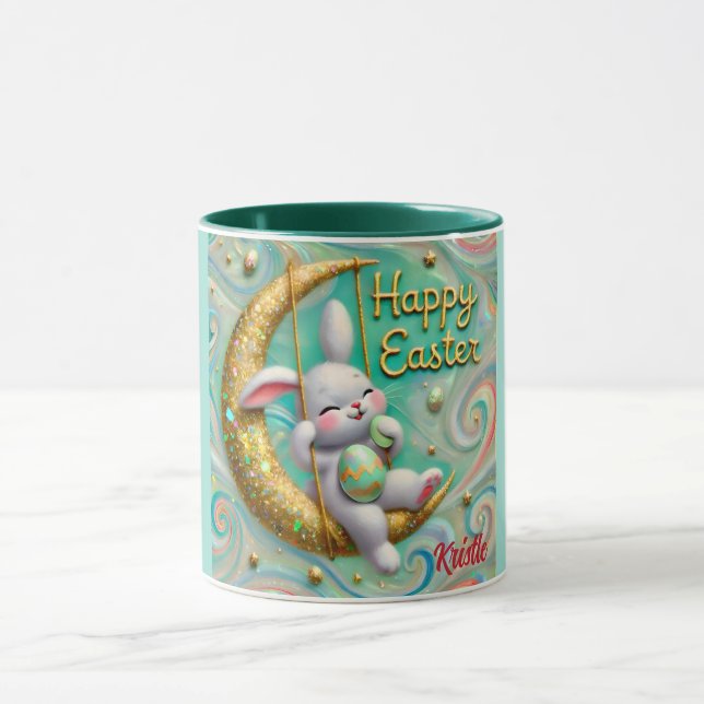 Caneca KRISTLE ~ MOON Bunny ~ FELZ PASCOA ~ Mug (Centro)