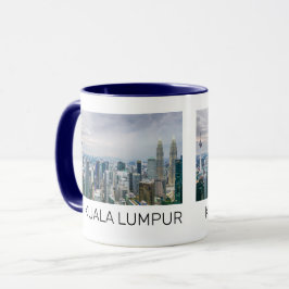 Caneca Kuala Lumpur Malásia Skyline Vintage Souvenir