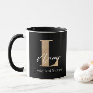 Caneca L & Name Iniciais Monogramados Modernos Personaliz