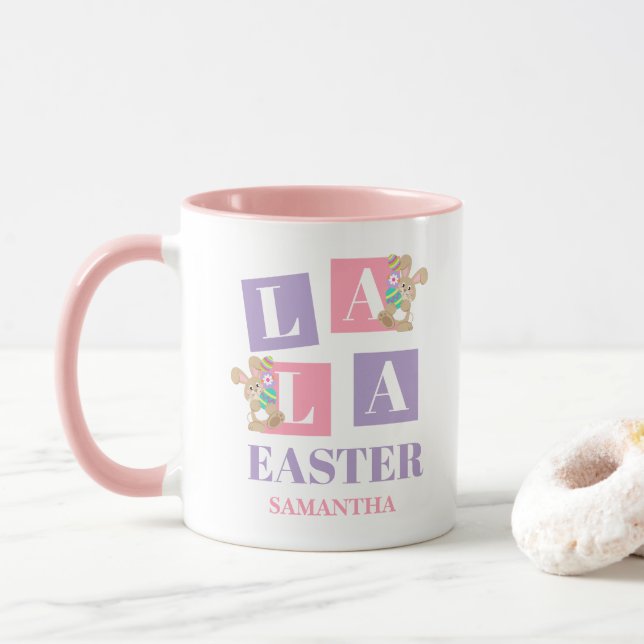 Caneca La La Easter Cute Spring Bunny Mug (Com Donut)