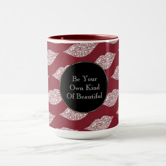 Caneca Lábios de diamante branco vermelho (Centro)