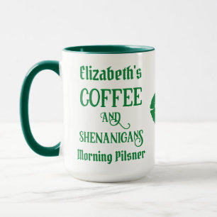 Caneca Lábios Verdes Engraçados Personalizados do Dia de 