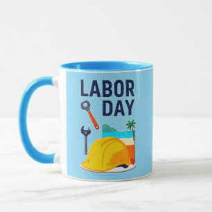 Caneca Labor Day Construction Worker Helmet Design