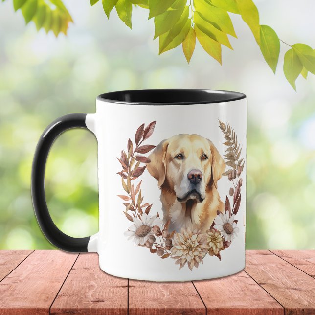 Caneca Labrador Amarelo Cachorro Retriever Fousola de out (Criador carregado)