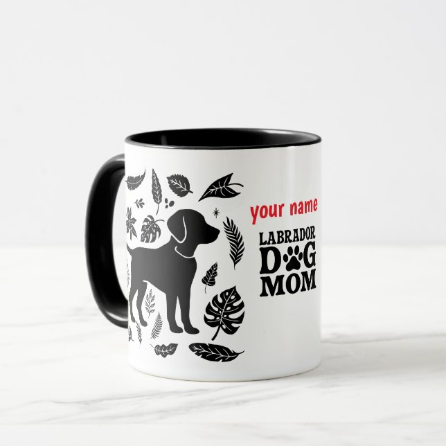 Caneca Labrador Cachorro Mãe - Cachorro Engraçado Mãe (Frente Esquerda)