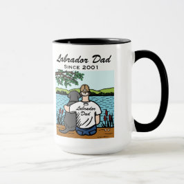 Caneca Labrador e pai pretos personalizados
