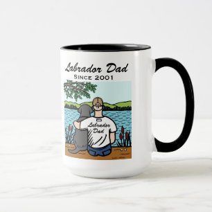 Caneca Labrador e pai pretos personalizados