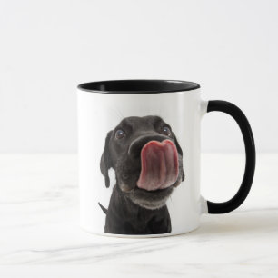 Caneca Labrador Negro A Soltar O Nariz