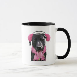 Caneca Labrador Preto Com Malgas Oculares