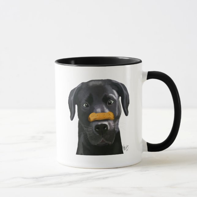 Caneca Labrador Preto com Osso no Nariz (Direita)