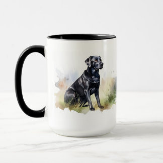 Caneca Labrador Preto de Aquarela