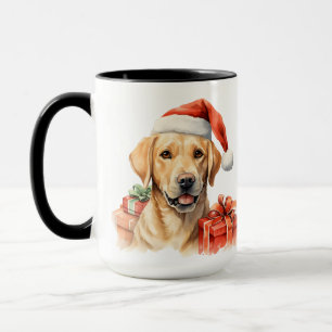 CANECA LABRADOR RETRIEVER AMARELO DE NATAL ADORÁVEL