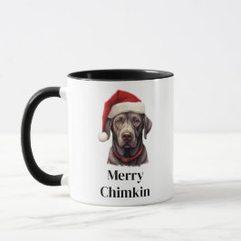 Caneca Labrador Retriever Cachorro Chapéu de Papai Noel N