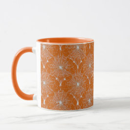 Caneca Lace de teia de prata em laranja