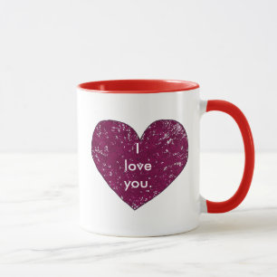 Caneca Lace Heart, eu te amo Mug por Namorados