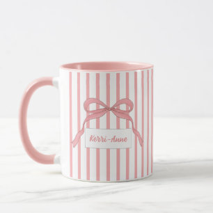 Caneca Laço de Monograma com Faixa Rosa