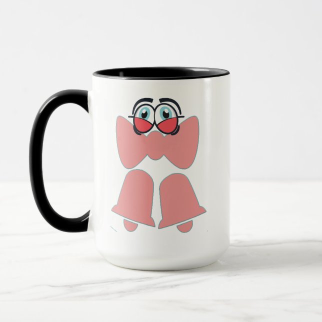 Caneca Laço Rosa de Desenho Animado Fofo (Esquerda)