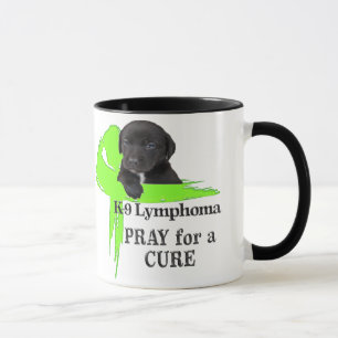 Caneca Laço Verde de Linfoma Design de Cachorro