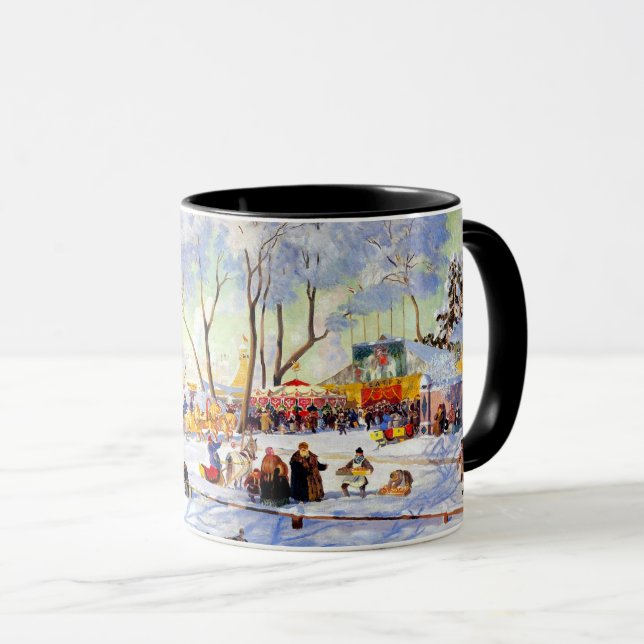 Caneca "Lado-Lama". Presente de Natal em Arte Russa (Frente Esquerda)
