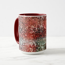 Caneca Ladrilho vermelho manchado com spray tinta