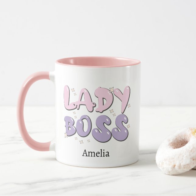 Caneca Lady Boss Retro (Com Donut)