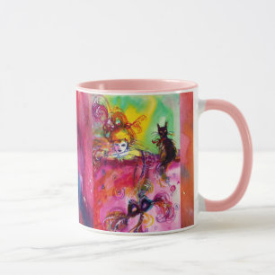 Caneca LADY COM GATO PRETO / Mascarada de Veneza
