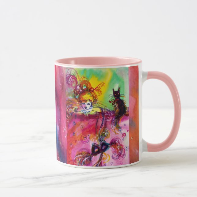 Caneca LADY COM GATO PRETO / Mascarada de Veneza (Direita)