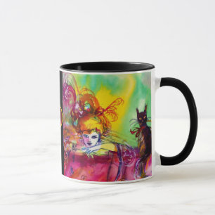 Caneca LADY COM GATO PRETO / Mascarada de Veneza