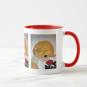 CANECA LADY COM ROSA VERMELHA